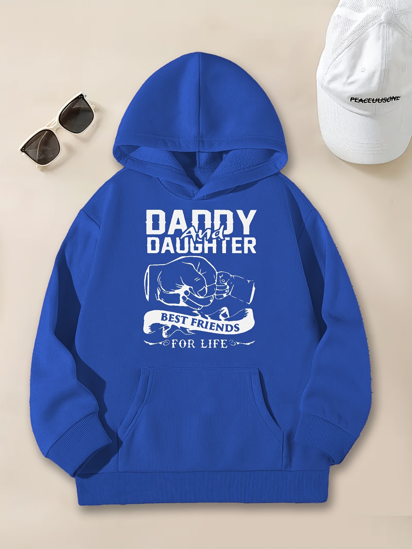 Daddy Daughter Print Teen Girls Active Hoodies Casual Long - Temu