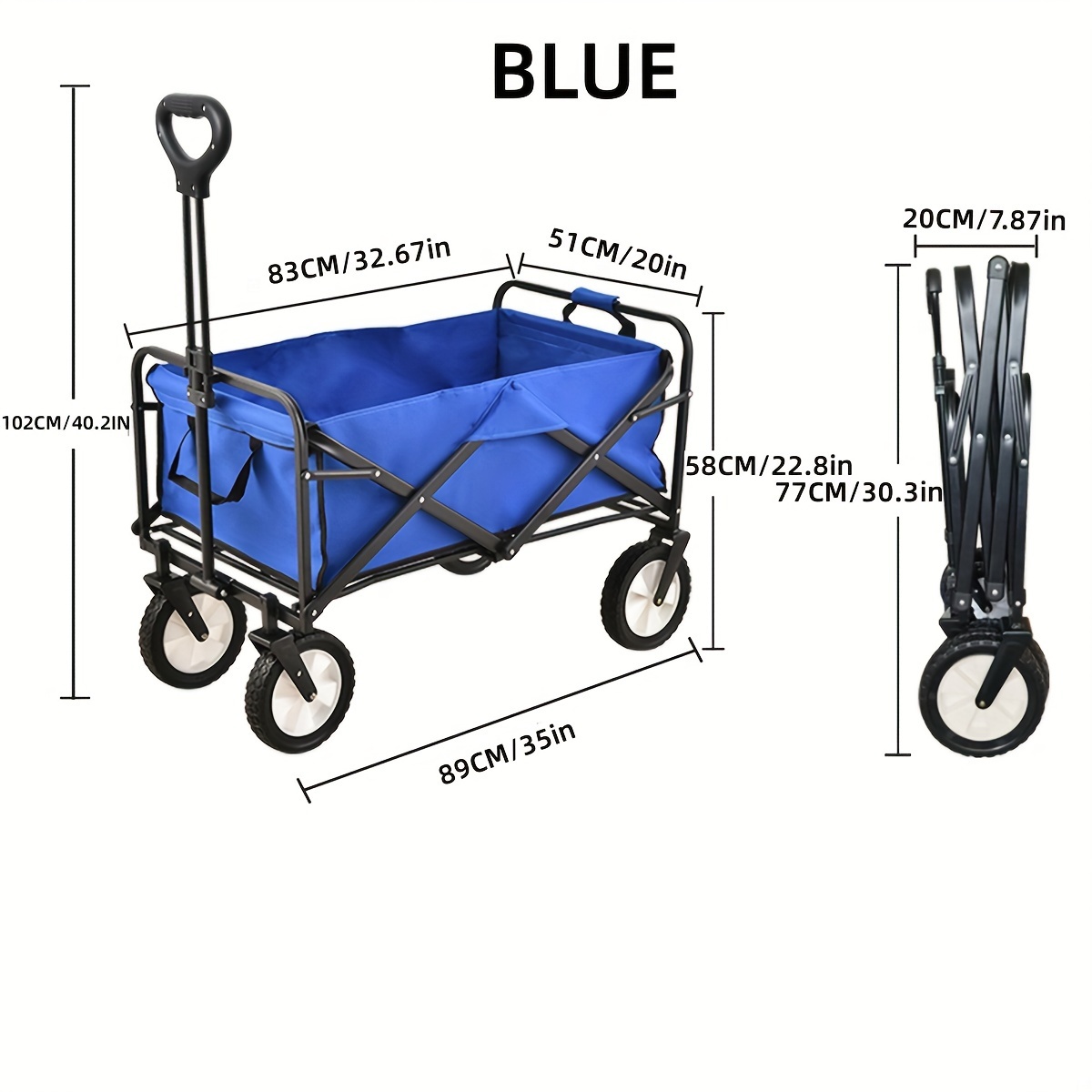 Bundled Folded Small Size Outdoor Folding Cart Camp Car Camping Picnic  Four-wheel Trailer Fishing Rod Portable Shopping Cart