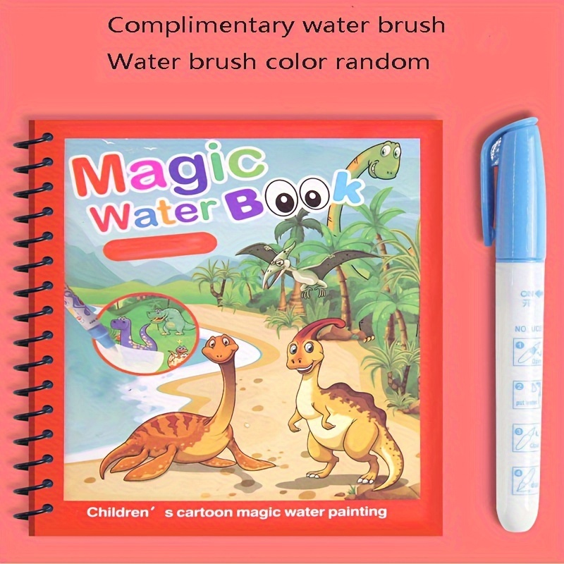 6Pages/set Paint with Water Books for Kids Cartoon Animal Princess Water  Coloring Graffiti Picture with