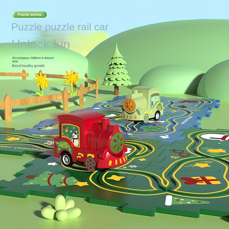 Mini train magnétique en bois jouet enfants blocs de véhicules de dessin  animé éducatifs 