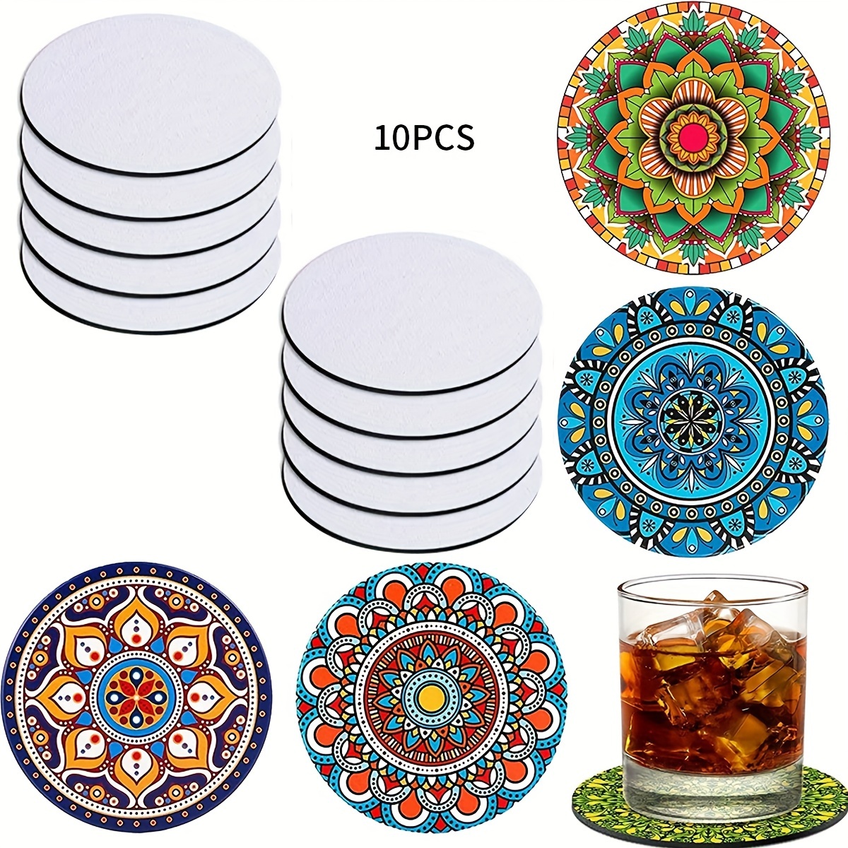 Thermal Transfer Thermal Sublimation White Coasters Diy - Temu