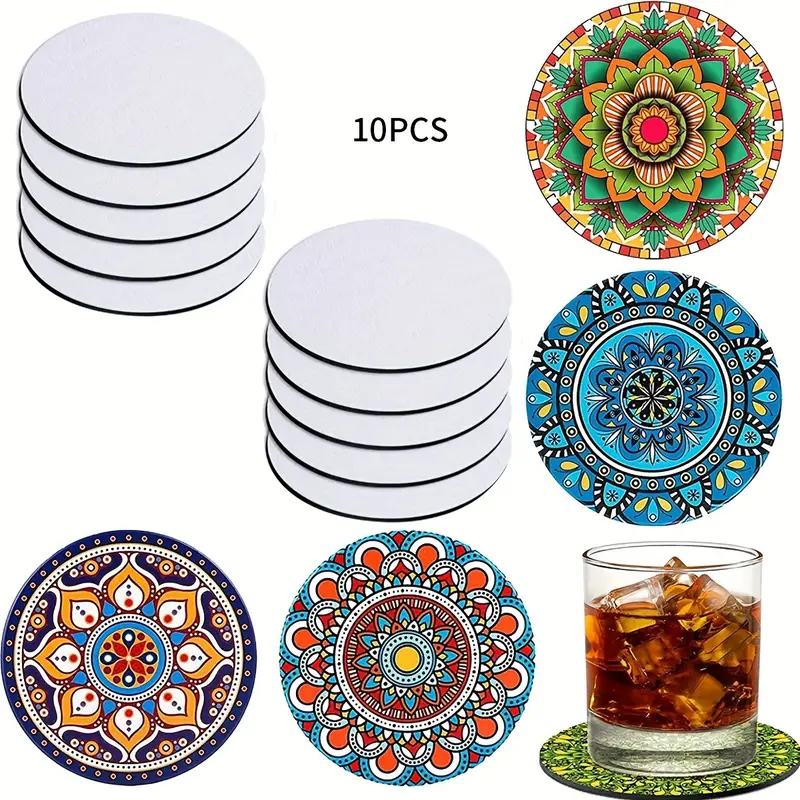Thermal Transfer Thermal Sublimation White Coasters Diy - Temu