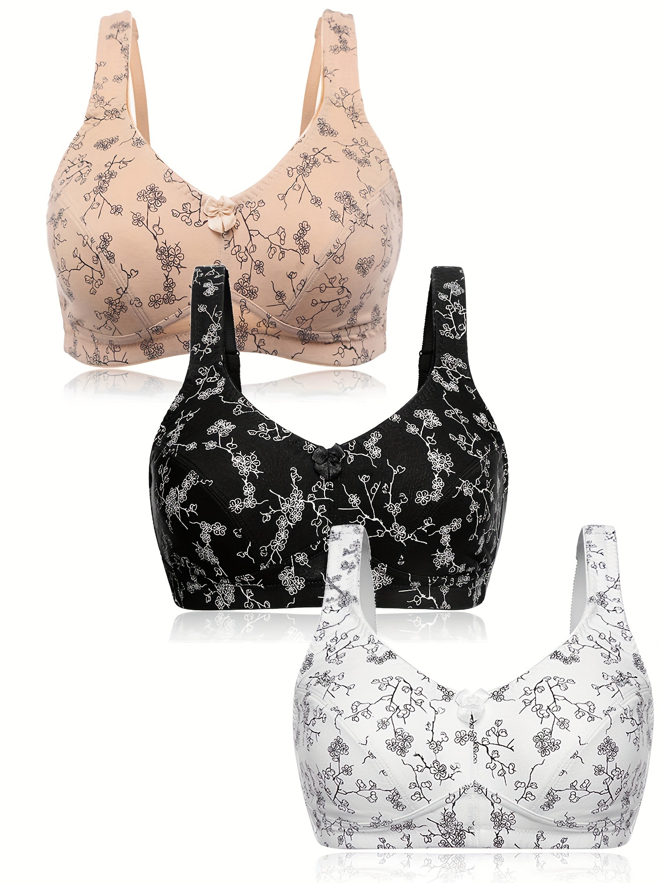 Bra for full figures with small flowers