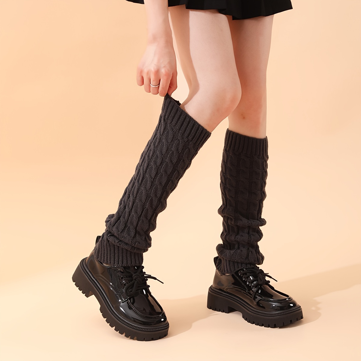 Women Winter Warm Knit Crochet High Knee Leg Warmers Leggings Boot