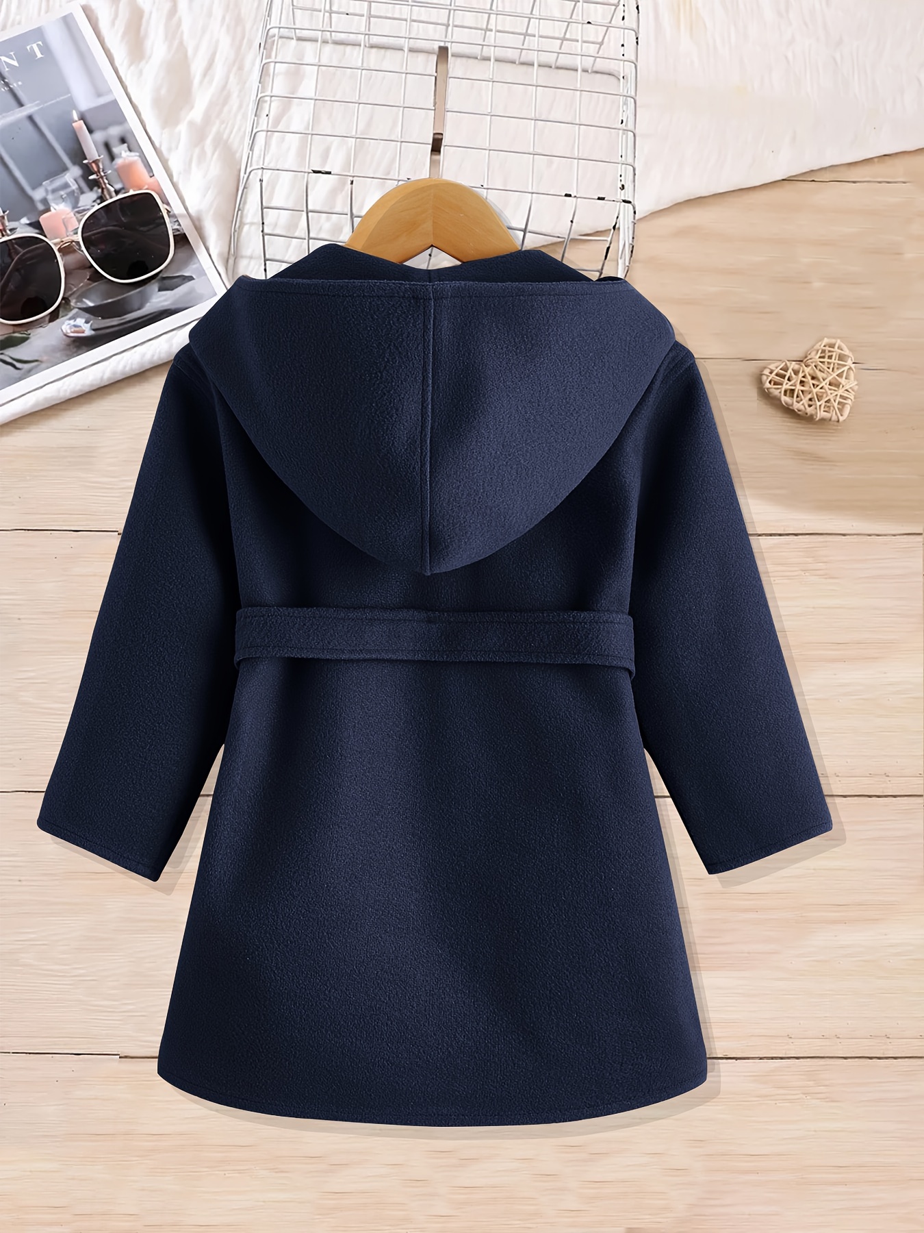 Girls cheap hooded peacoat