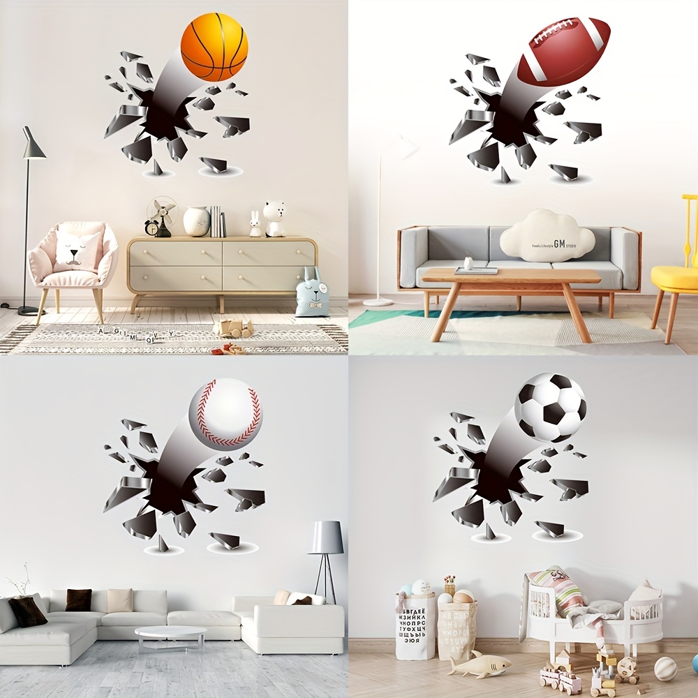 Decor for the room wall, 3D sticker - soccer ball 