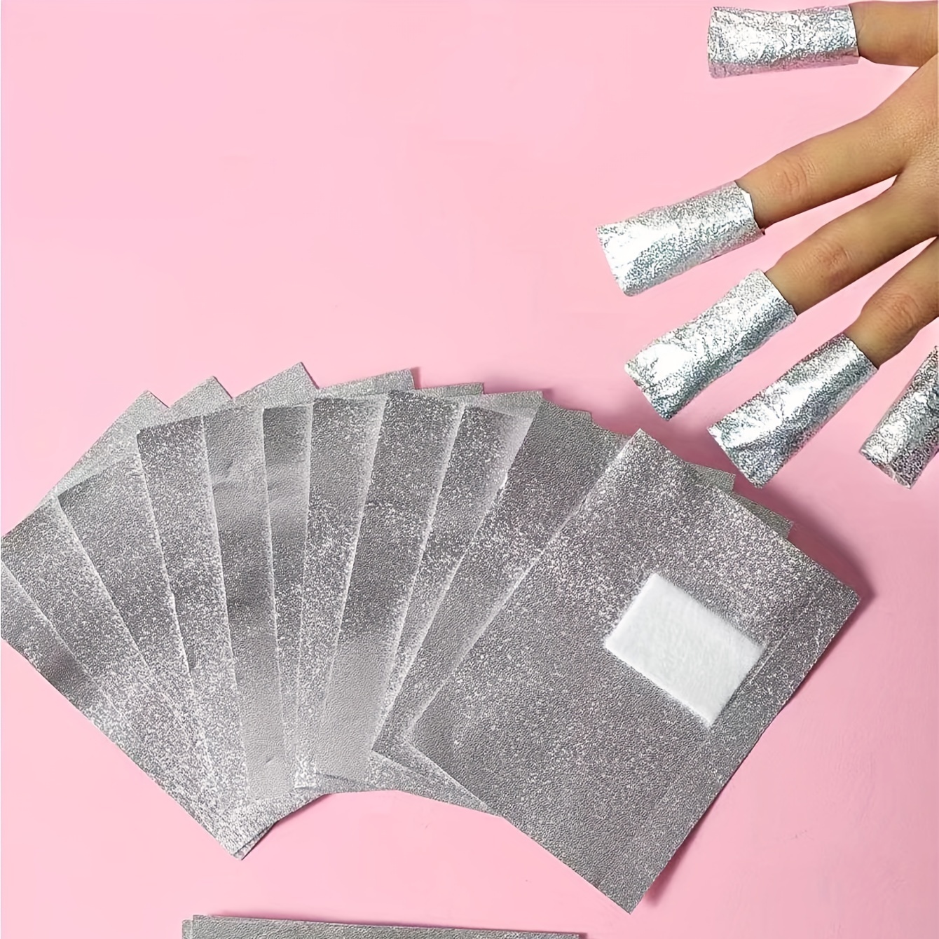 

100pcs/bag Nail Removal Foil Wraps, Professional Aluminium Foil Gel Polish Nail Art Remover Removal, Soak Off Wraps