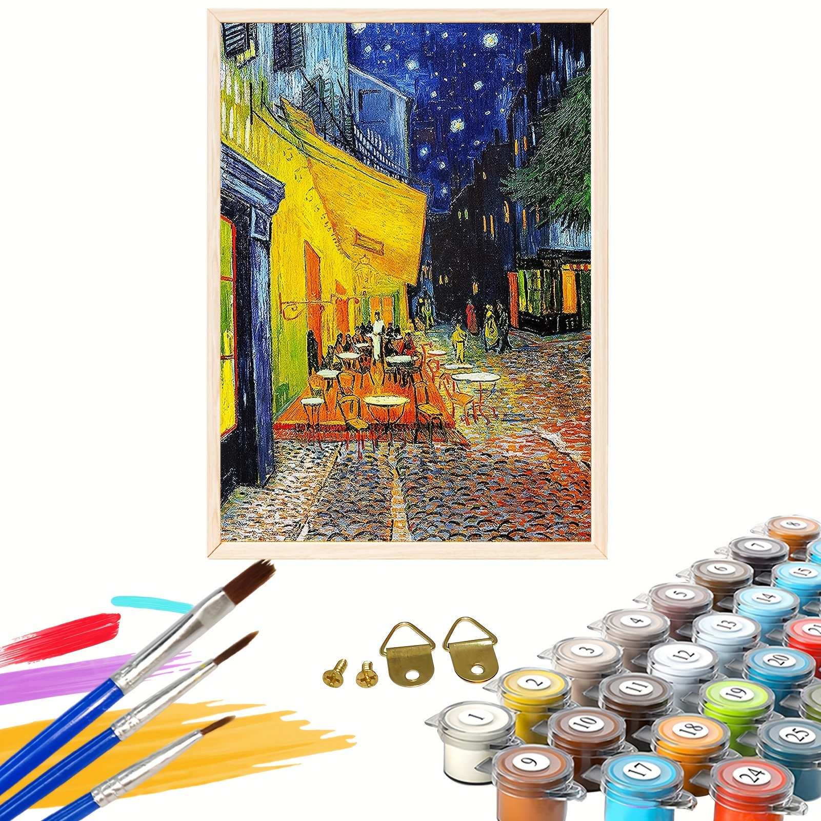 Paint By Number Kit for Adults - Cafe Terrace at Night by Van Gogh