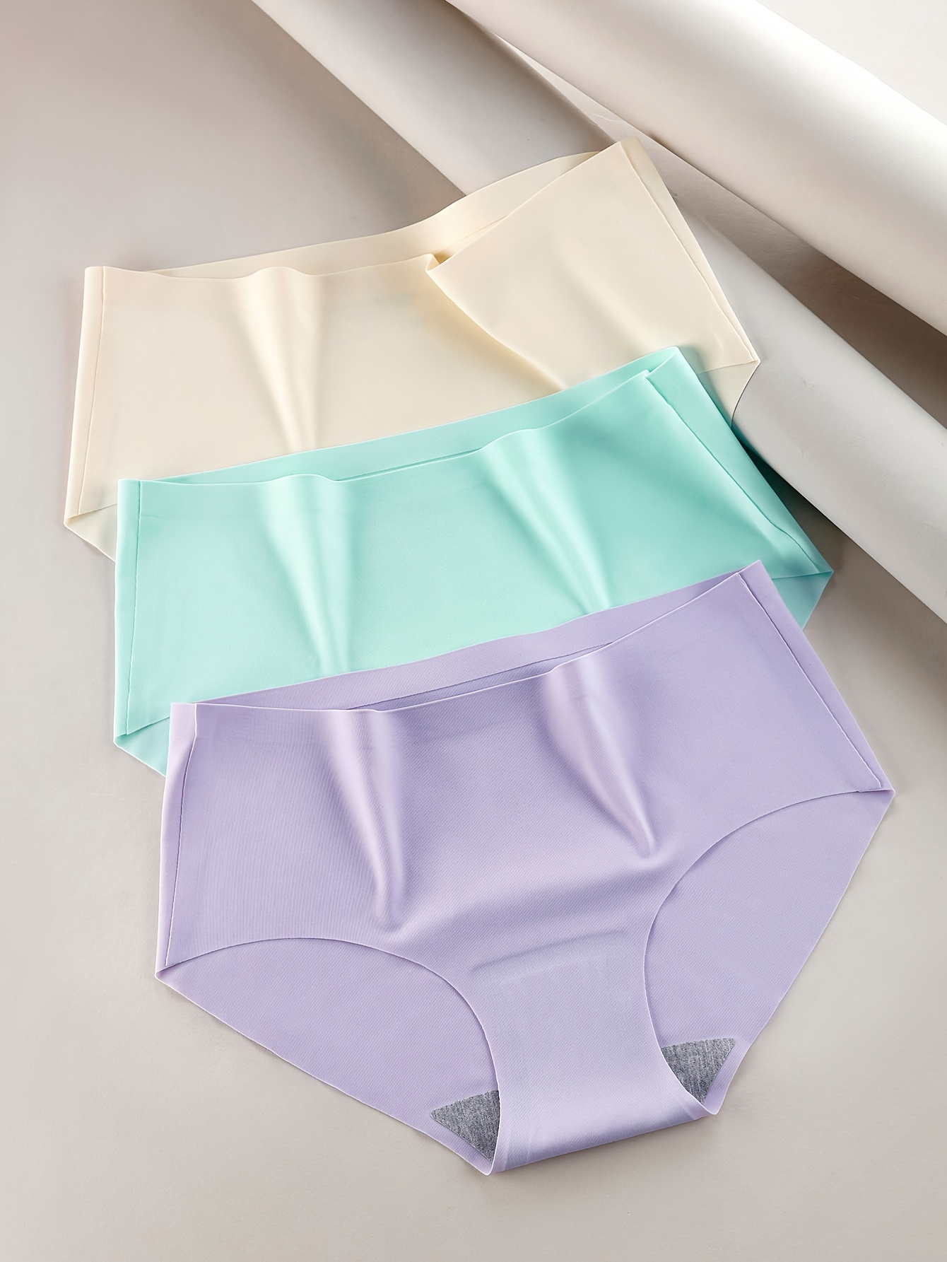 Women's Cotton Underwear Breathable Solid High Waist Soft Briefs  Comfortable Panties