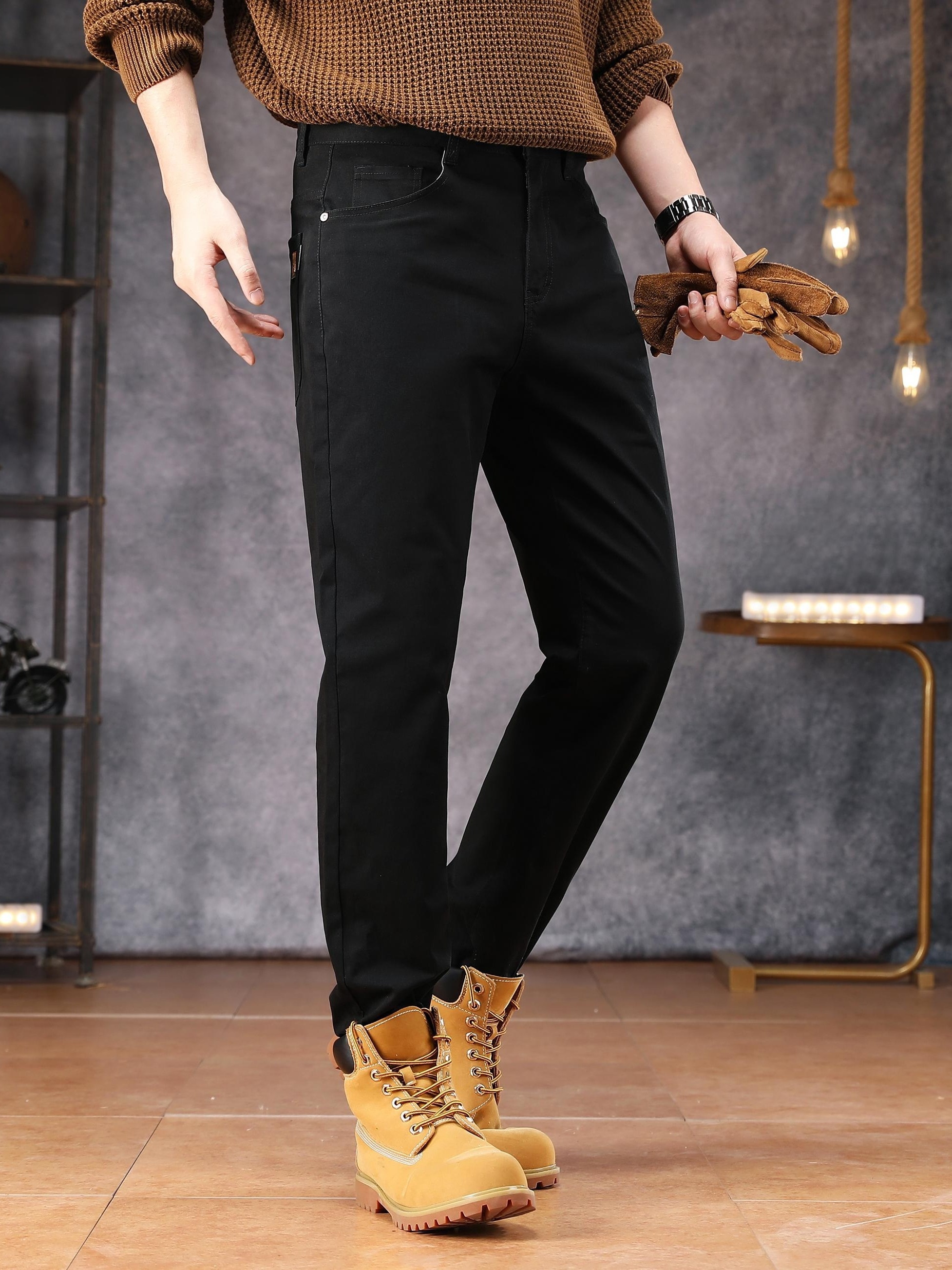 Men's Casual Dress Pants Cotton Ankle Length Trousers Streetwear