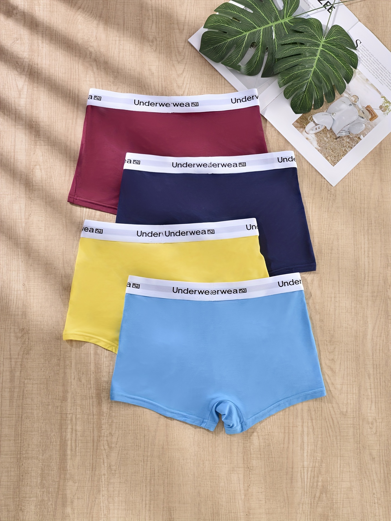 Mixed Color Girls Boxer Briefs Skin friendly Breathable - Temu