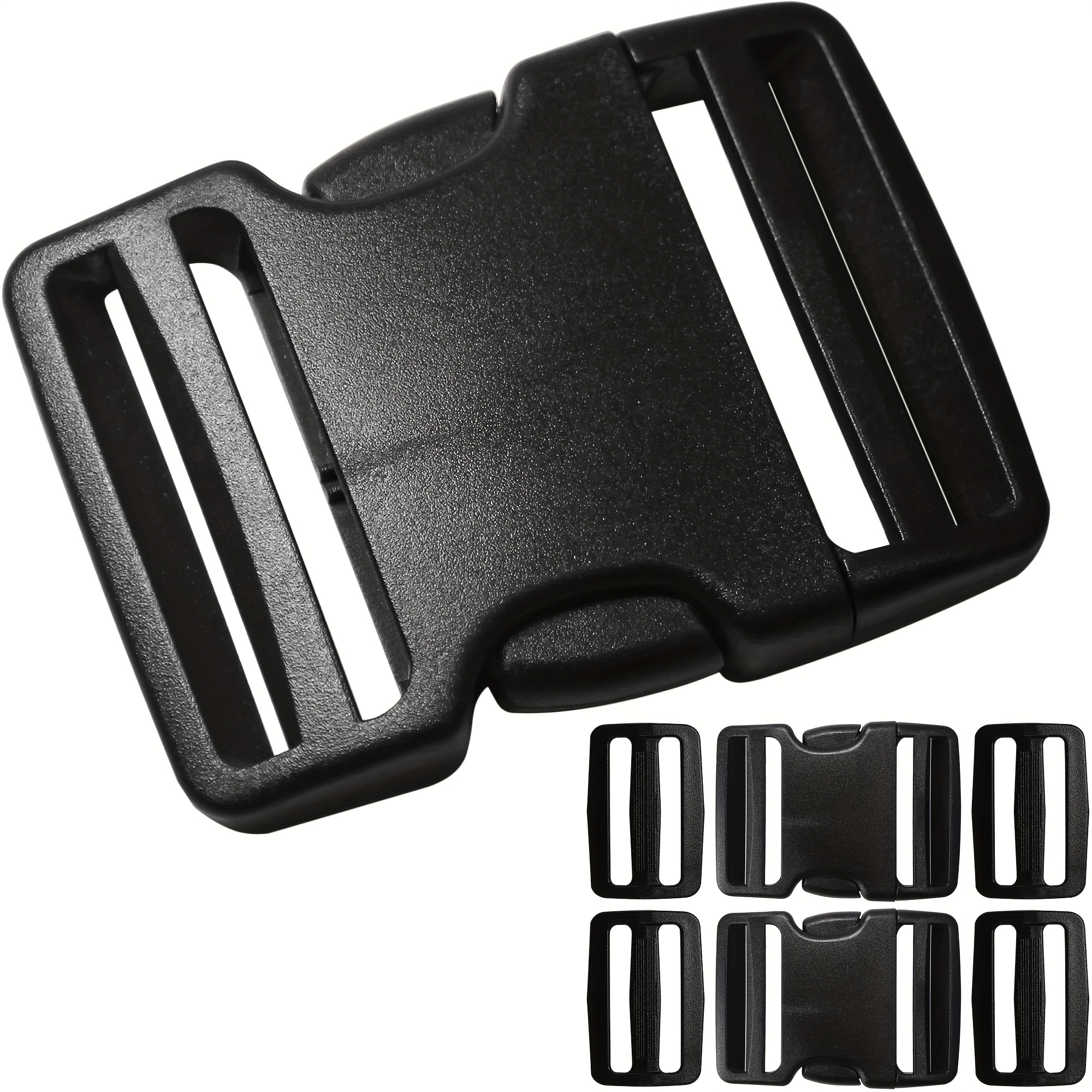 Side Release Buckle with Adjuster - Black Plastic 1 (25mm) - 1 per Pack