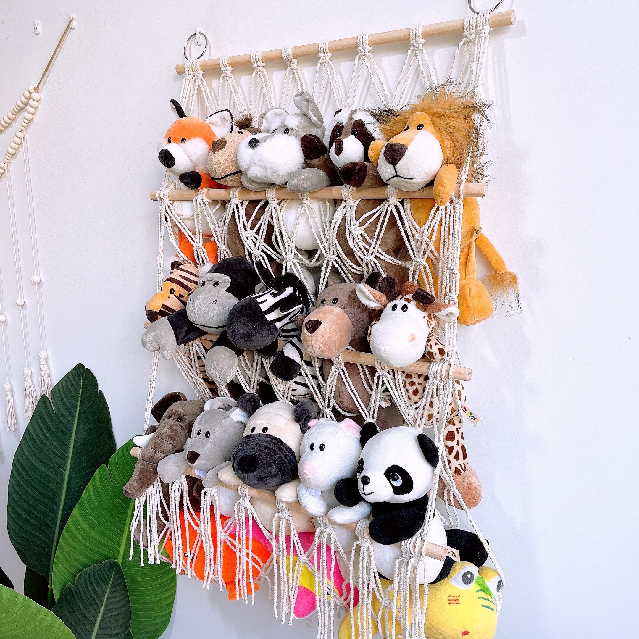 Stuffed Animal Storage Hammock 2-layer Wood Plush Toys Holder Hanging Toy  Organizer For Nursery Play – the best products in the Joom Geek online store