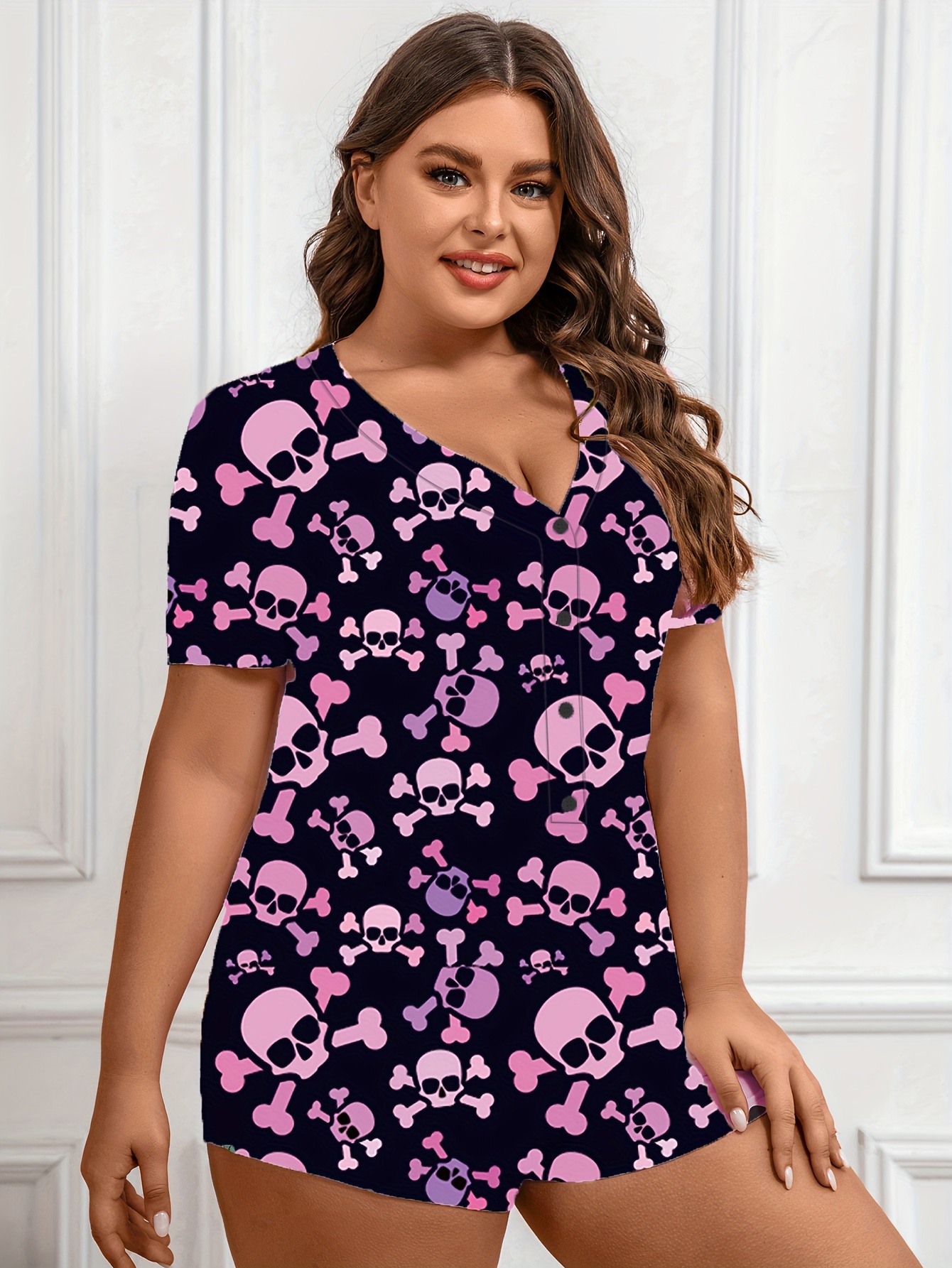 Plus size romper discount sleepwear