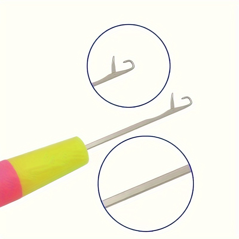 Plastic Handle Crochet Needle Hook For Hair Braiding Micro Braids, Hair  Extension, Feather And Dreadlock Beadsgreen, Pink 3 Pack