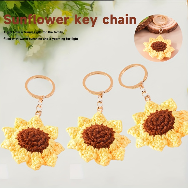 Porte-clés pendentif tournesol en acrylique créatif, accessoires