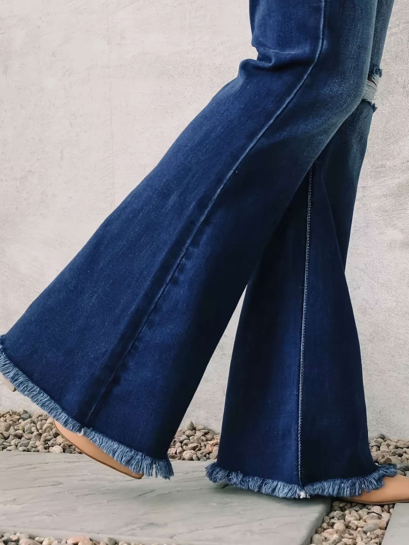 Bell Bottom Jeans for Women High Waisted Jean with Classic Wide Leg Ripped  Denim Pants Slim Fit Washed Long Pants