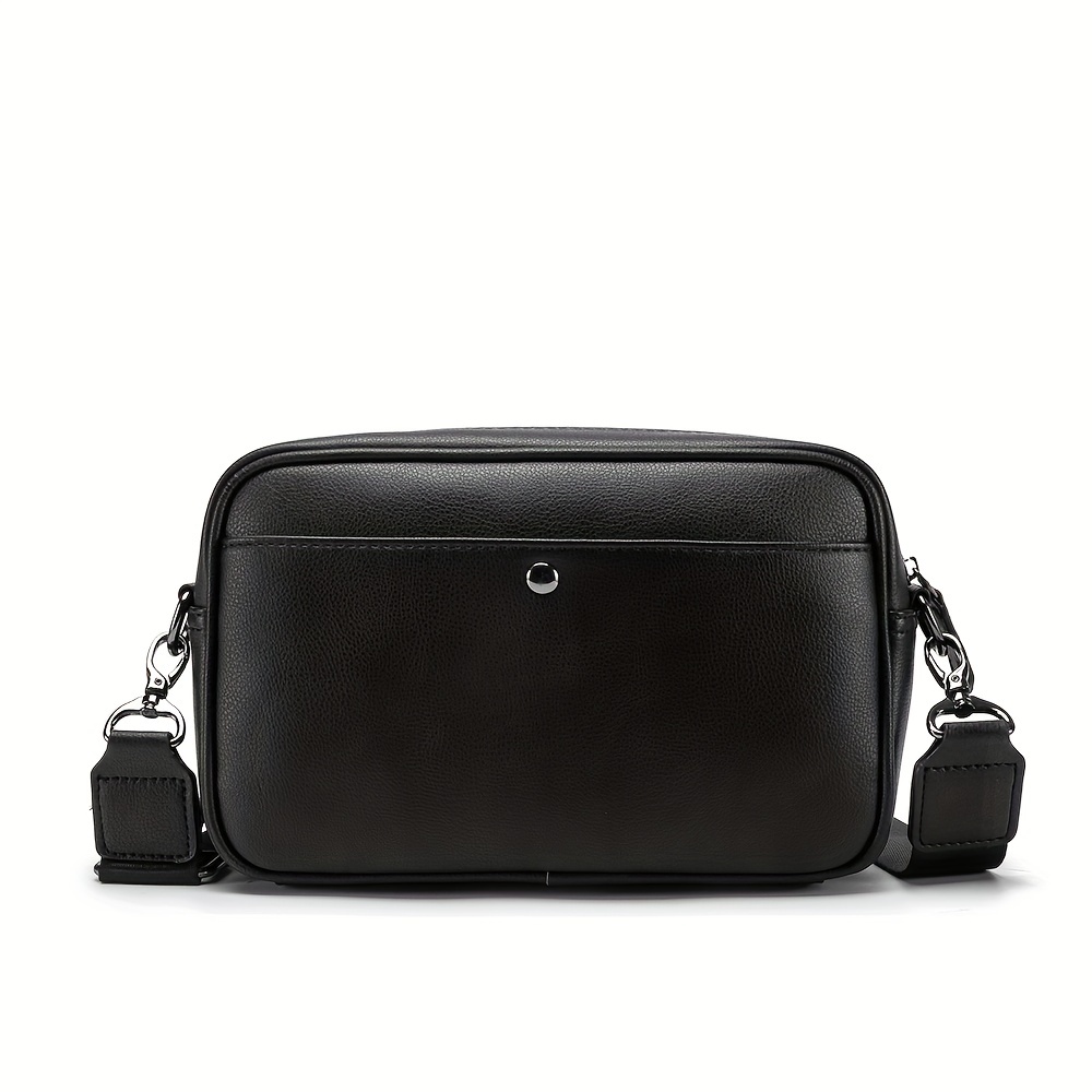 1pc herenmode casual zakelijke schoudertas, kunstleren vierkante crossbody messenger tas met verstelbare riem voor dagelijks gebruik, crossbody tas, postbezorging, klein 2