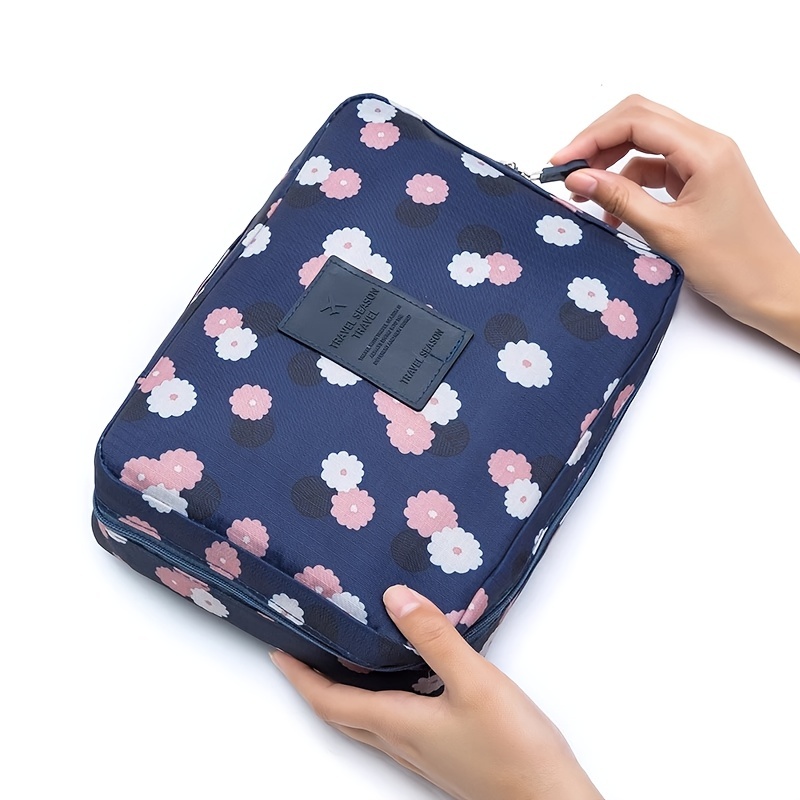 MIXEN Makeup Bag, Cute Portable, Large Opening with Brush Compartment and  Handle, Cute, Lightweight, Waterproof, Vanity Pouch, Cosmetic Pouch, Travel