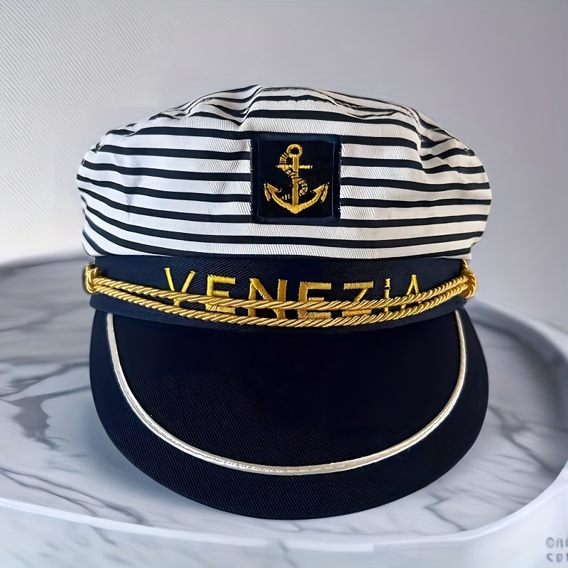 Captians Hat - Mens Hats - Sailing Gifts- Boating Gifts - Sail Boat Gift - Ship Captain Hat - Nautical Decor - Anchor Sailboat Hats for Men