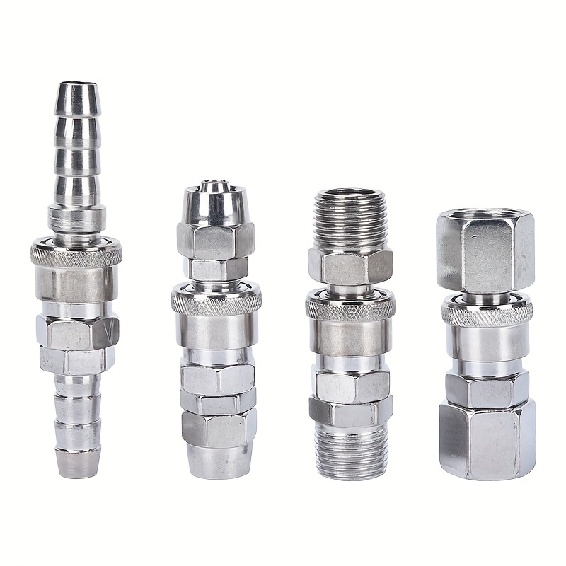 8PCS BSP 1/2 Hose Connector,Air Compressor Hose Fitting,Coupler Socket  Connector Set,Resist Rust, Resistant,for Pneumatic Tool, Auto Industry, Air