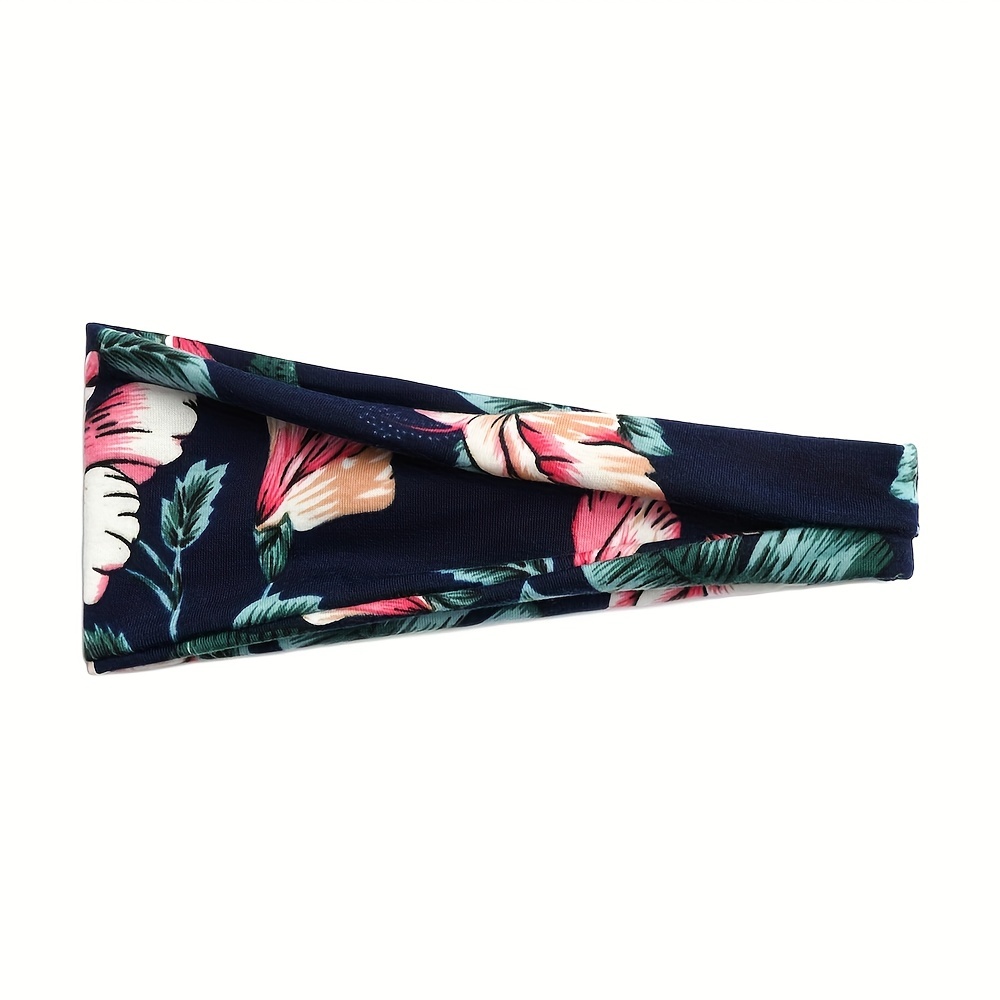 Sports Fold Headband Ladies Floral Print Hair Accessory