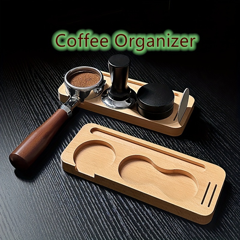 Bincoo 51/53/58/60mm Wood Coffee Filter Tamper Holder Coffee Knock Box  Espresso Tamper Mat