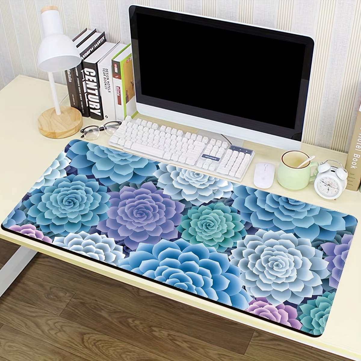 

1pc Colorful Flower Pattern Mouse Pad, Computer High-definition Keyboard Pad, Mouse Pad, Desk Pad, Natural Rubber Anti Slip Office Mouse Pad