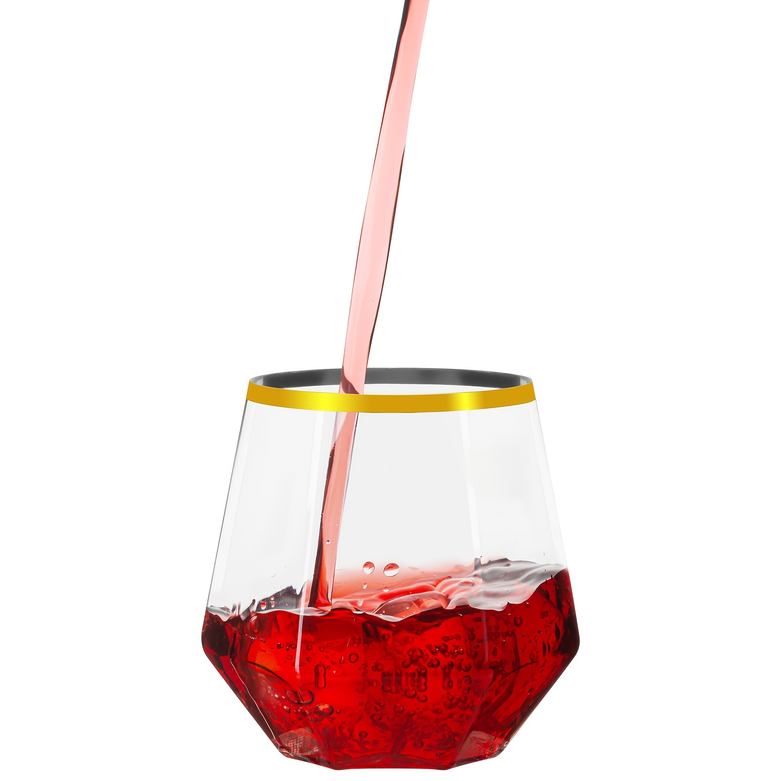 Plastic Striped Wine Glasses,, Bpa Free, Disposable, Reusable, Whiskey  Cocktail Glasses, Shatterproof Clear Wine Glasses For Party Wedding Home  Restaurant, Plastic Drink Glasses, Hand Wash Only, Drinkware Accessories -  Temu