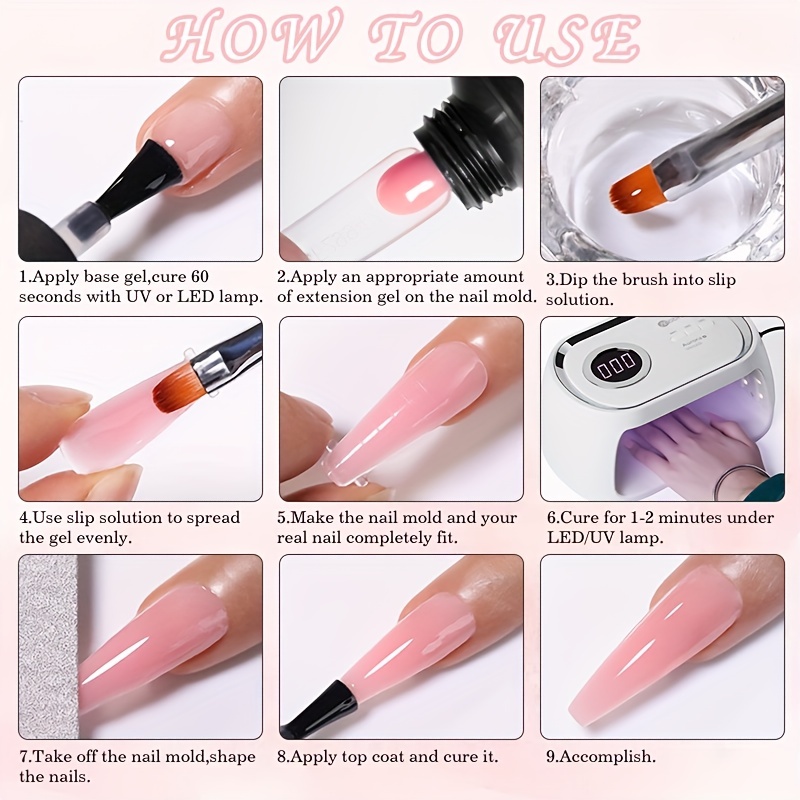 Pink Clear Poly Extension Gel Fast Building Gel For Beginners