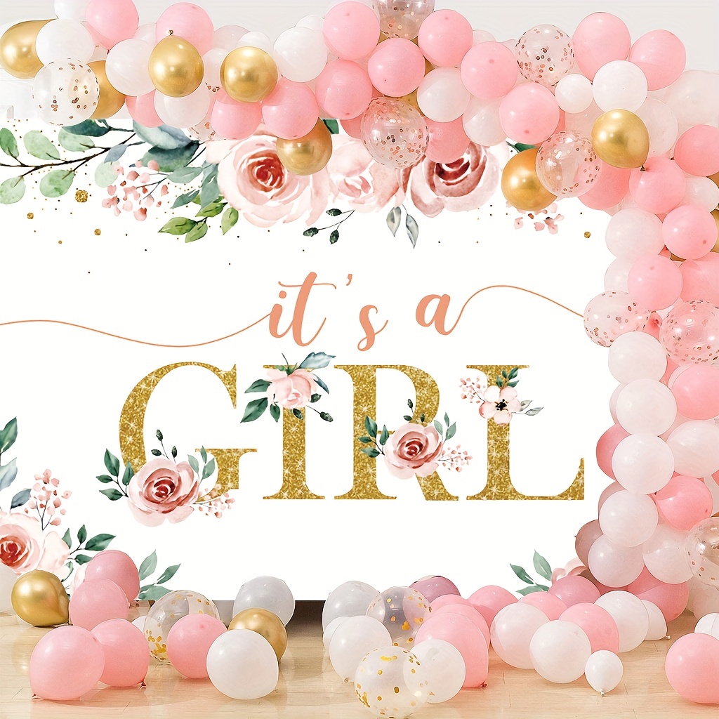 Blush Floral Girl Baby Shower Decorations