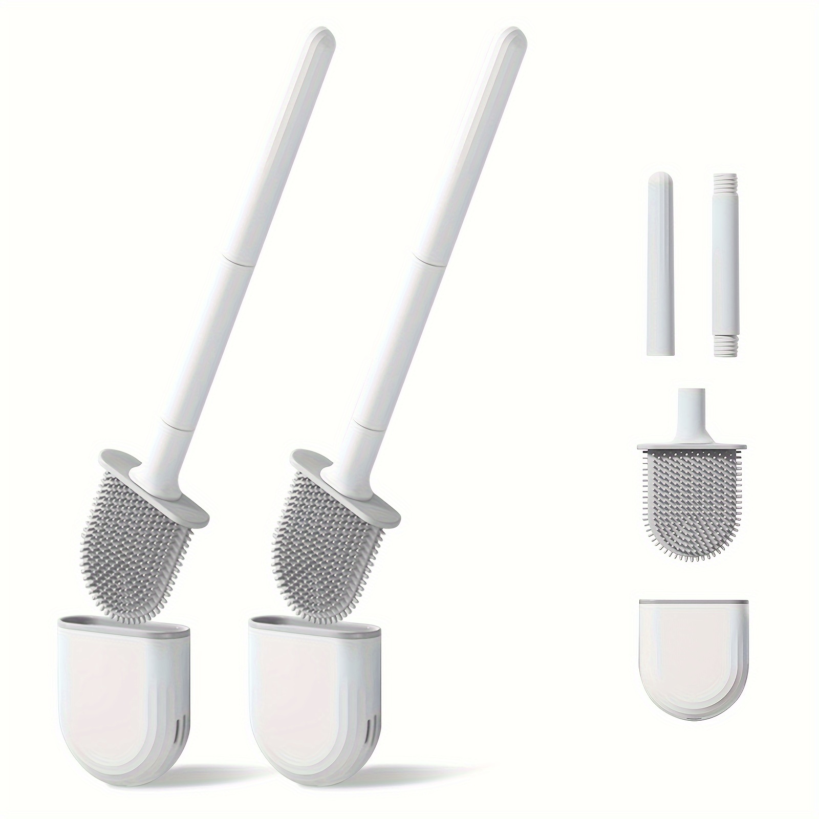 ASOBEAGE Toilet Brush, Deep Cleaner Silicone Toilet Brushes with Flexible  Bristles, Toilet Brush with Quick Drying Holder Set for Bathroom（White） :  : Home & Kitchen