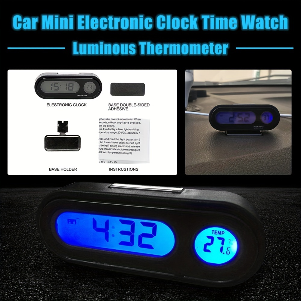 GOURCE (Updated Version) Car Mini Electronic Clock Time Watch Auto