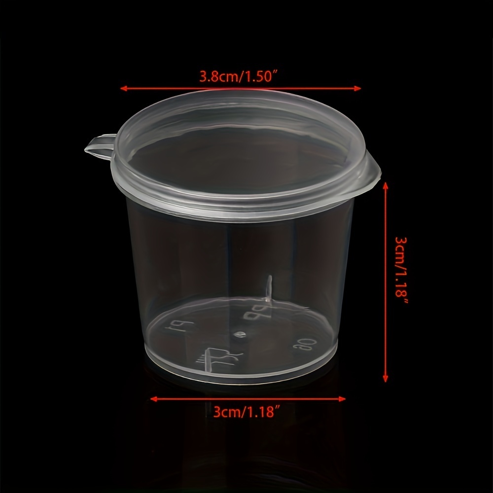 50Pcs 25ml Clear Food Small Sauce Containers Package Box Lid Portable  Disposable