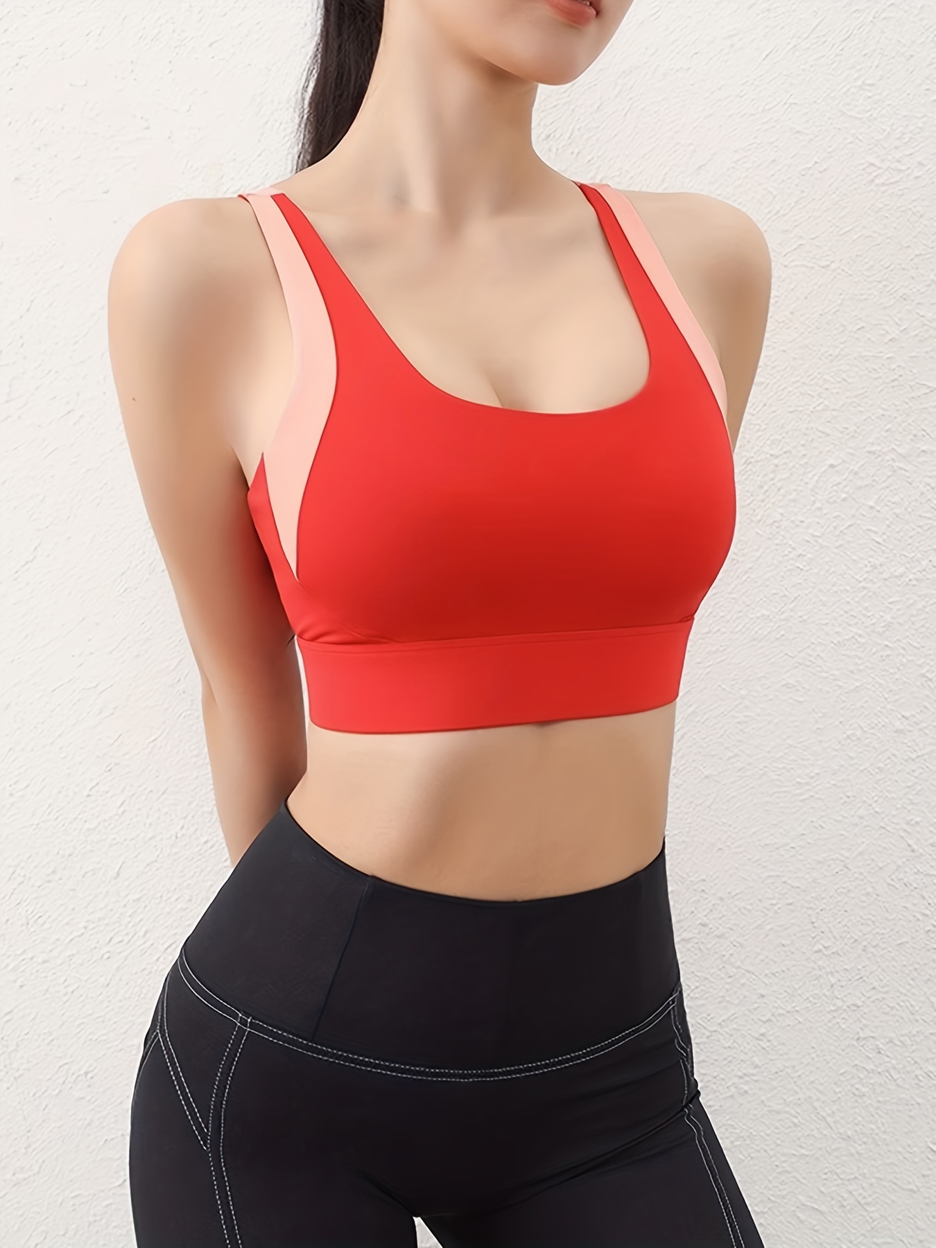 Womens Sports Bras, Cross Back Padded Wirefree Comfort Workout Bras