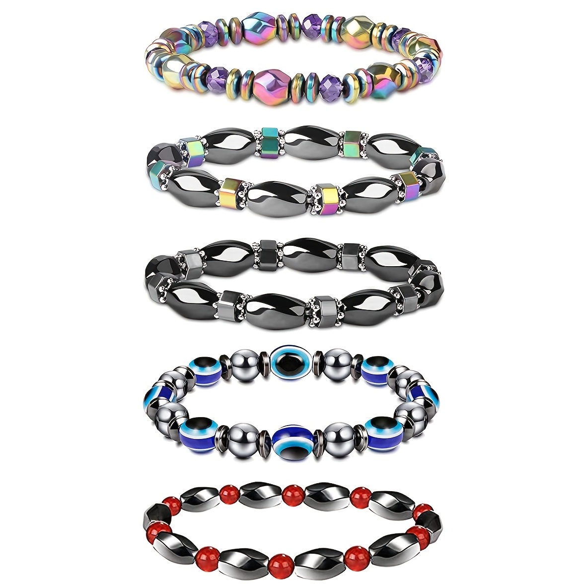 Men's Hematite Therapy Bracelet for Stress Relief and Anxiety