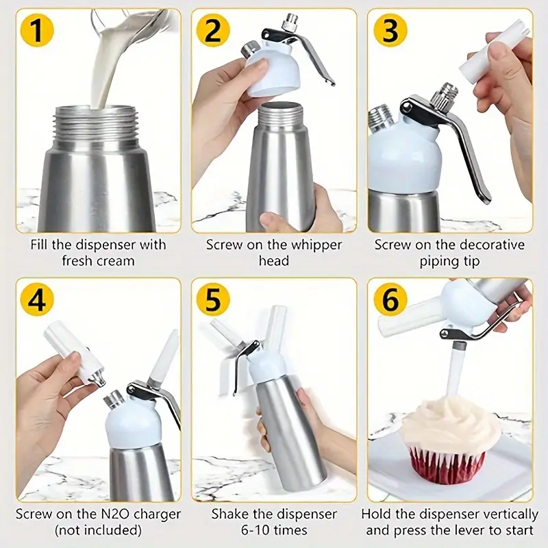 professional whipped cream dispenser portable easy to use aluminum foam maker for desserts coffee shops ice cream maker ice cream maker machine details 1