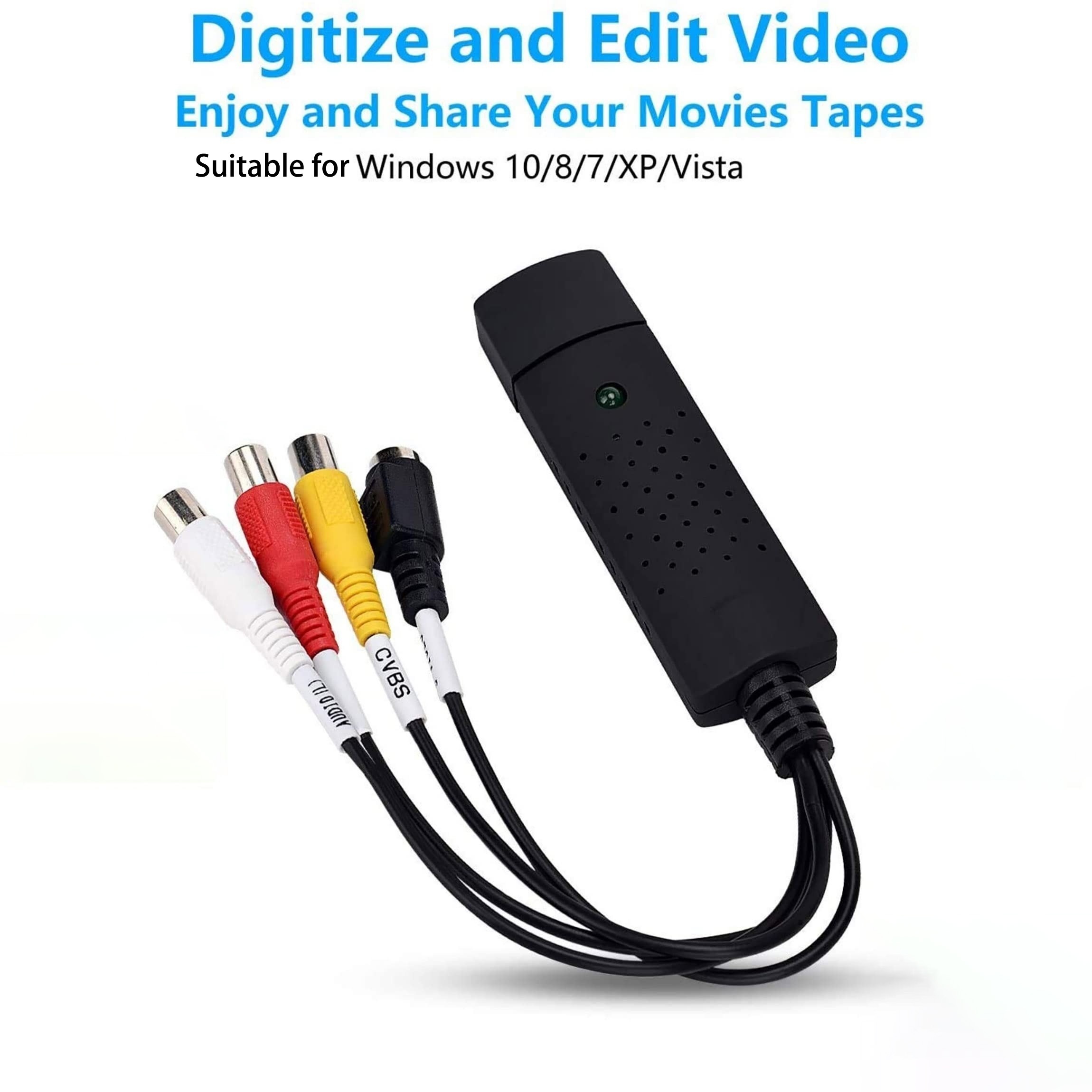 Jsdoin Convertidor VHS a Digital, USB 2.0 Tarjeta de Captura de