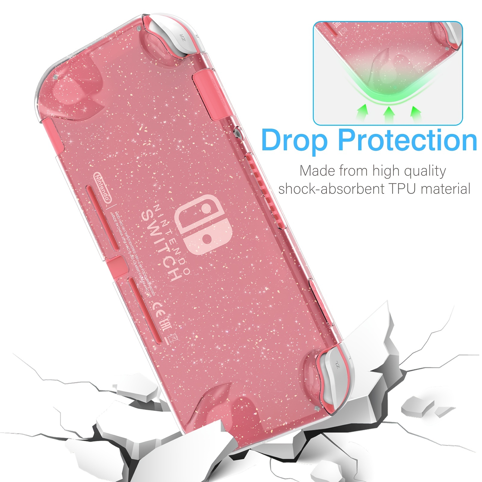 Funda Switch Lite Rosa Niñas Funda Protectora Tpu Brillante - Temu