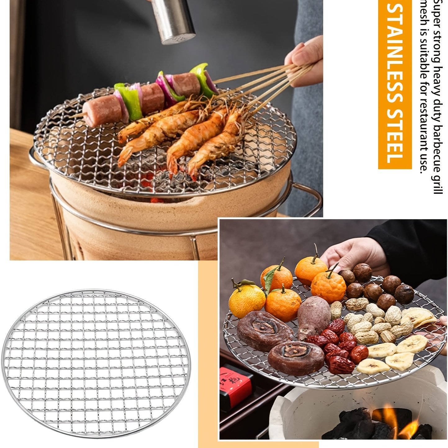 450-800mm Big type round stainless steel barbecue net,carbon bake