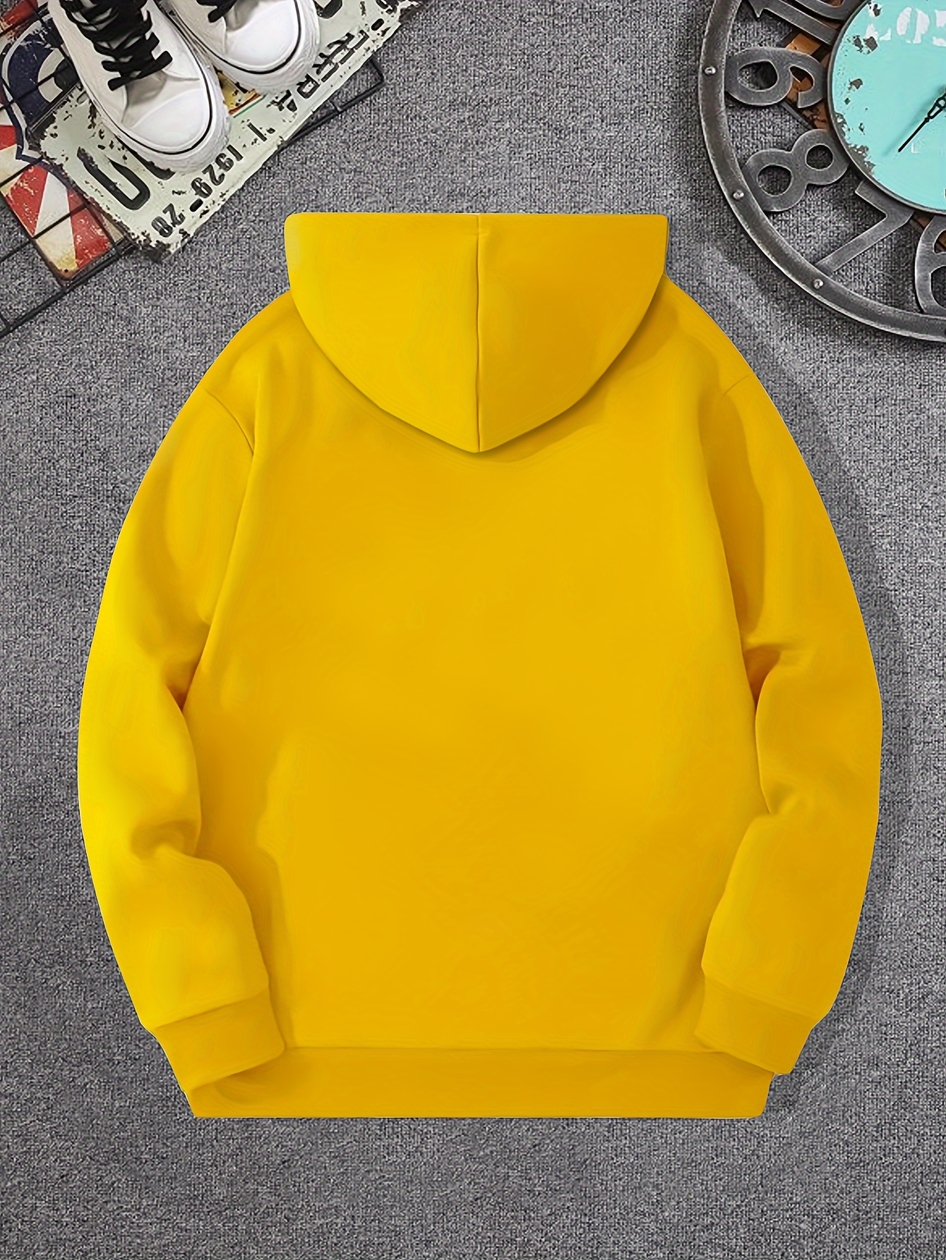 High Quality Fashion Unisex Plain Yellow Hoodie Jacket w/o zipper