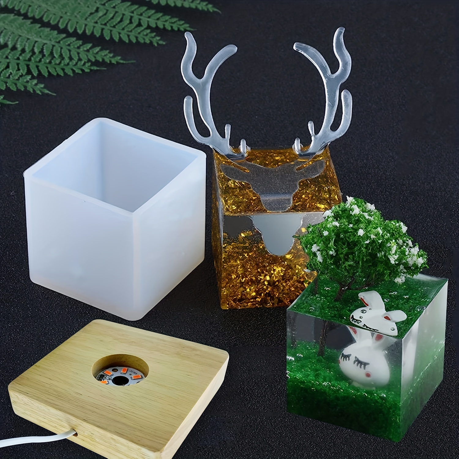 Square Resin Silicone Mold Led Silicone Molds Resin Resin - Temu Canada