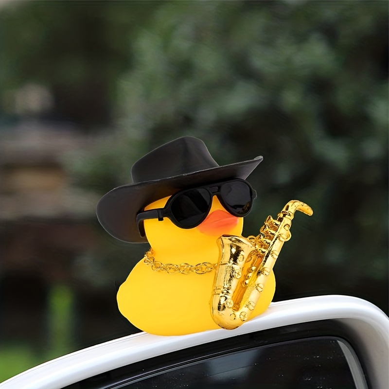TUANTUAN 2 Stück Auto kleine gelbe Ente gelbe Ente Auto-Dekoration gelbe  Ente Auto-Dekorationen coole Brille Ente mit Take-Copter-Helm für  Erwachsene, Kinder, Frauen, Männer Set: : Spielzeug