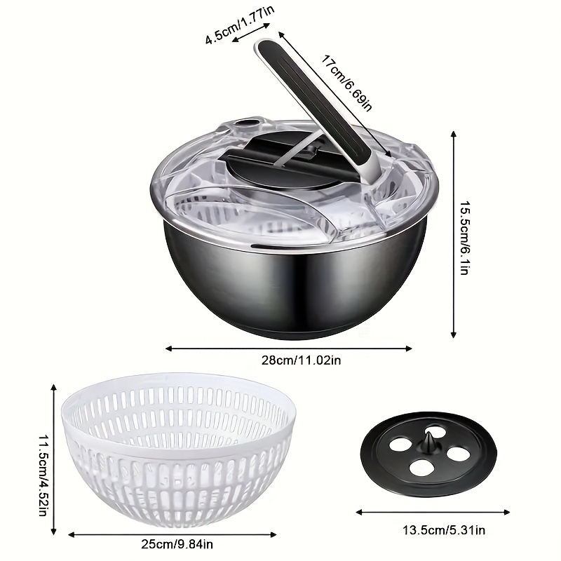 1pc Kitchen Vegetable Spinner Plastic Vegetable Salad Spinning Dryer With  Rotary Handle Manual Vegetable Washer Dryer Fruit Drain Basket Fruit  Spinning Dehydrator Lettuce Spinner Strainer Basket Kitchen Supplies  Kitchen Gadgets - Home