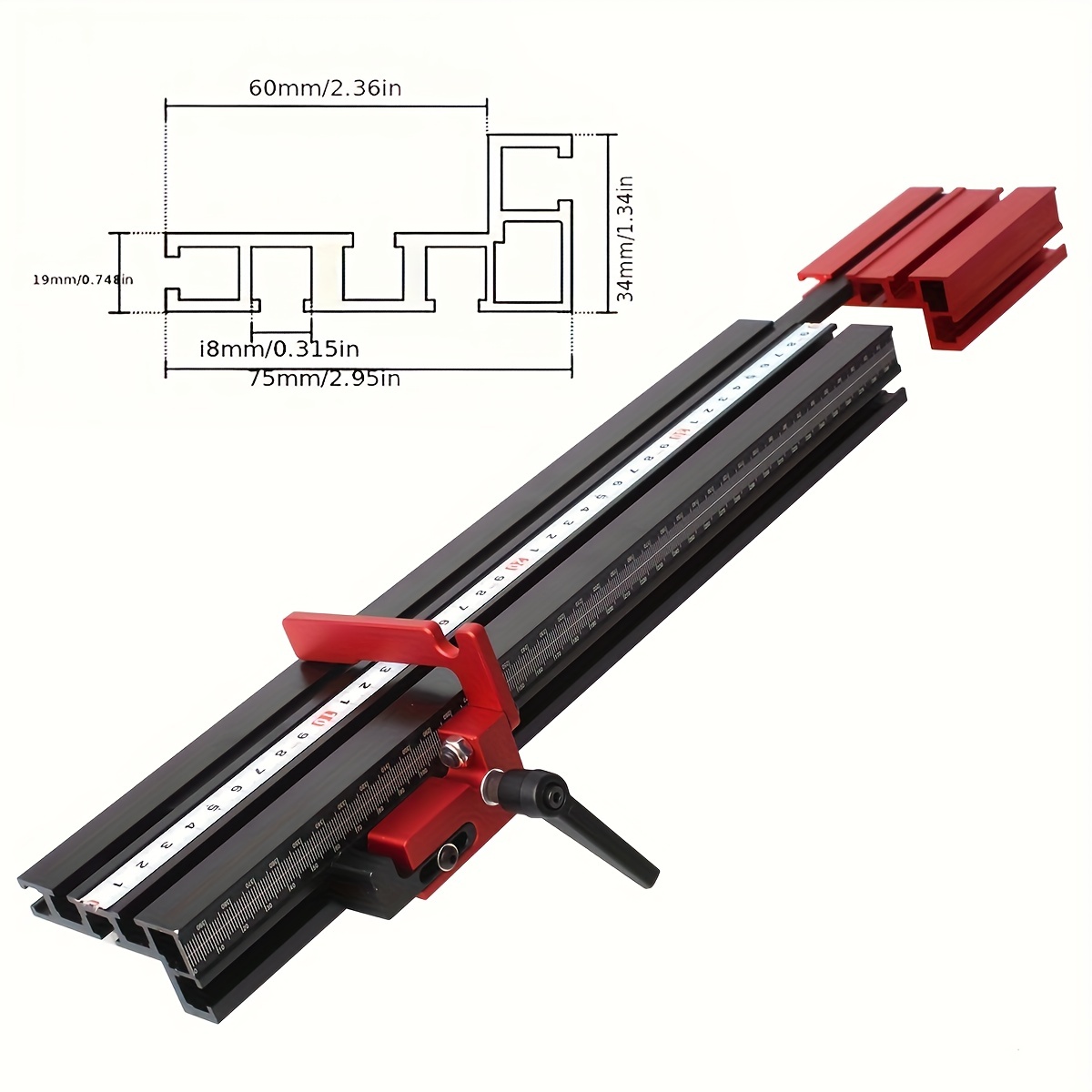 T-track guide-rail system - Profile for measuring tape - Matronics