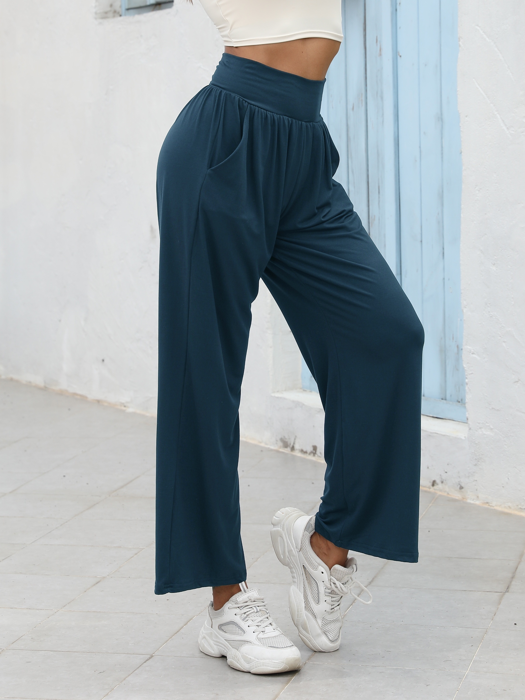 New Loose Wide-leg Pants Women's Elastic Waist Breathable