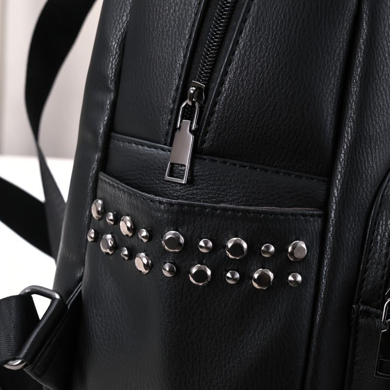 Skull Rivets Decor Mochila Diseño Punk Halloween Mochila - Temu