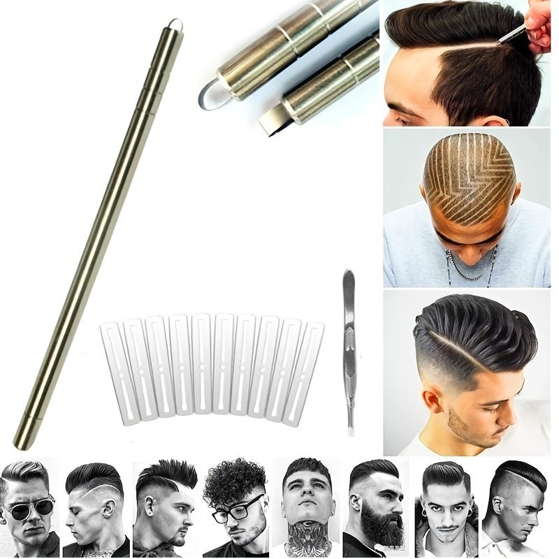 Hairdressing Carving Pen Hair Tattoo Men's Hair Fine Steel Razor Pen  European Hairdressing Razor Shave Eyebrows Barbeador Shaver - Industrial &  Scientific - Temu