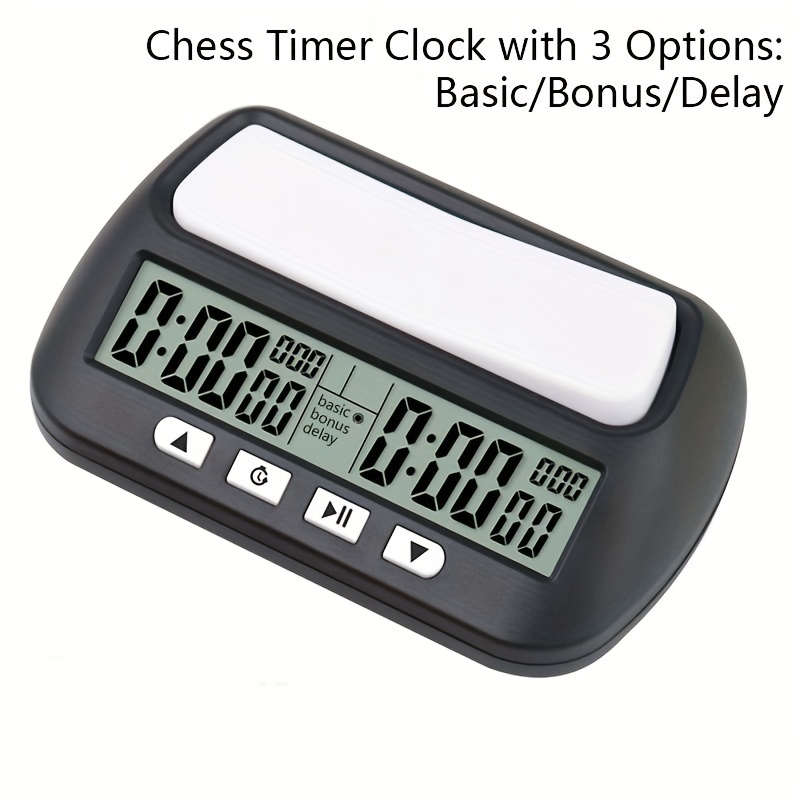 Reloj de ajedrez Xflyee - Temporizador digital de ajedrez, disponible para  temporizador portátil para juegos de mesa y ajedrez con función de cuenta  regresiva adicional y retrasada