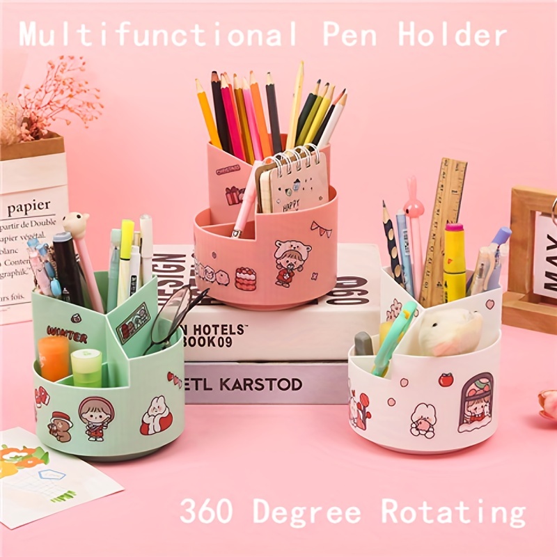 360 Degree Rotating Children's Pen Holder Color Desktop - Temu